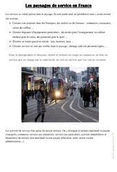 Les paysages de service en France - Exercices : 6ème, 7ème Harmos - PDF à imprimer