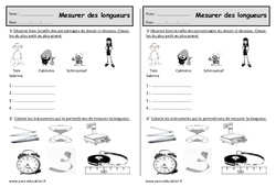 Mesurer une longueur - Exercices  : 4ème Harmos - PDF à imprimer