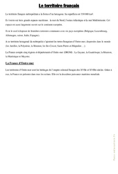 Le territoire français - Cours, Leçon : 6ème, 7ème Harmos - PDF gratuit à imprimer