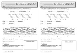 Multiplication - Exercices sur le sens de la multiplication : 4ème Harmos - PDF à imprimer