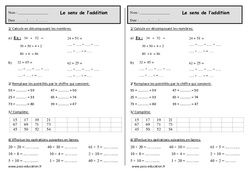 Le sens de l'addition - Exercices  : 4ème Harmos - PDF à imprimer