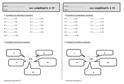 Les compléments à 10 - Exercices de numération : 4ème Harmos - PDF à imprimer