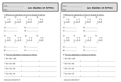 Dizaines en lettres - Exercices de numération : 4ème Harmos - PDF à imprimer