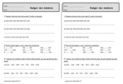 Ranger des nombres - Exercices de numération : 4ème Harmos - PDF à imprimer