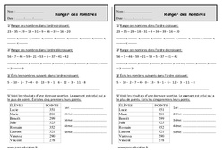 Ranger des nombres - Exercices  : 4ème Harmos - PDF à imprimer