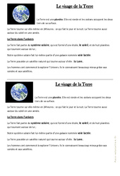 Le visage de la Terre - Cours, Leçon : 5ème Harmos - PDF à imprimer