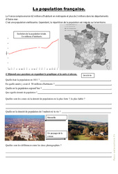 La population française  - Exercices : 6ème, 7ème Harmos - PDF à imprimer