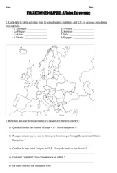 Union européenne - Examen Evaluation : 6ème, 7ème Harmos - PDF à imprimer