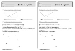 Droites et segments - Exercices de géométrie : 4ème Harmos - PDF à imprimer