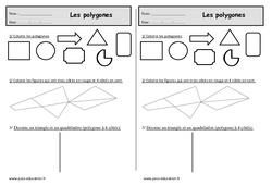 Triangle, carré, rectangle - Exercices sur les polygones : 4ème Harmos - PDF à imprimer