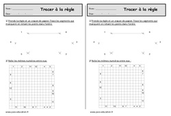 Règle - Exercices sur le tracé  : 4ème Harmos - PDF à imprimer