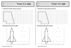 Tracer à la règle - Exercices de géométrie : 4ème Harmos - PDF à imprimer