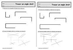 Angle droit - Exercices géométrie  : 4ème Harmos - PDF à imprimer