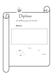 Diplôme pour papa - Fête des pères - Arts plastiques : 5ème, 6ème, 7ème Harmos - PDF à imprimer