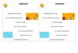 Septembre - Poésie sur la rentrée : 5ème Harmos - PDF à imprimer