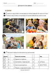 Cuisiner - Se nourrir ici et ailleurs - Exercices : 4ème Harmos - PDF à imprimer