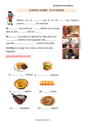 Cuisiner, manger - Ici et ailleurs - Cours, Leçon : 4ème Harmos - PDF à imprimer