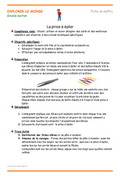 La pince à épiler - Fiche de préparation - Séquence  : 2ème Harmos - PDF à imprimer