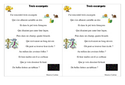 Trois escargots - Poésie sur la rentrée : 5ème Harmos - PDF à imprimer