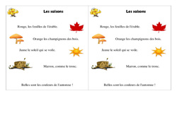 Les saisons - Poésie : 5ème Harmos - PDF à imprimer