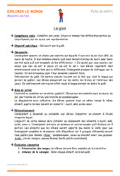 Goût - Séquence - Fiche de préparation : 1ère Harmos - PDF à imprimer