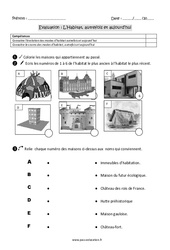 Habitat - Autrefois et aujourd’hui - Examen Evaluation : 4ème Harmos - PDF à imprimer