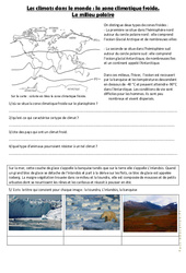 Le milieu froid - Exercices la zone climatique froide : 6ème, 7ème Harmos - PDF à imprimer