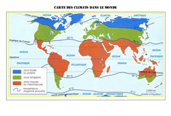 Carte des climats dans le monde - Géographie  : 6ème, 7ème Harmos - PDF à imprimer