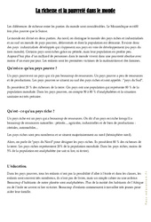 La richesse et la pauvreté dans le monde - Cours, Leçon géographie : 6ème, 7ème Harmos - PDF gratuit à imprimer