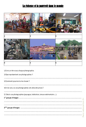 La richesse et la pauvreté dans le monde - Exercices - Géographie : 6ème, 7ème Harmos - PDF à imprimer
