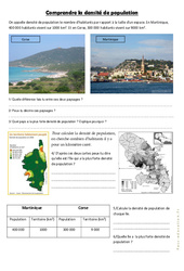 Comprendre la densité de population - Géographie  : 6ème, 7ème Harmos - PDF à imprimer