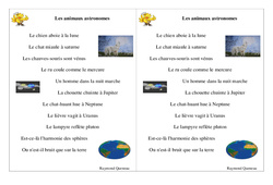 Les animaux astronomes - Poésie animaux - Français : 4ème Harmos - PDF à imprimer