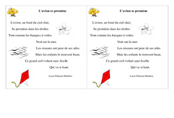 Poésie - L'avion se promène -   Français : 4ème Harmos - PDF à imprimer