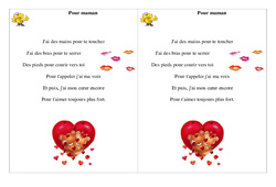 Pour maman - Fête des mères - Poème et poésie : 4ème Harmos - PDF à imprimer