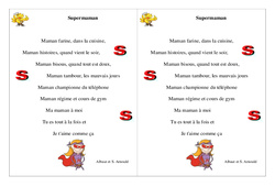 Super maman - Fête des mères - Poème et poésie : 4ème Harmos - PDF à imprimer