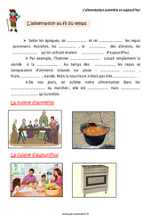 Alimentation - Autrefois et aujourd'hui - Cours, Leçon : 4ème Harmos - PDF à imprimer