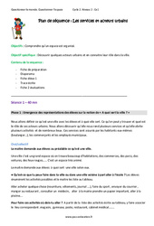 Services et acteurs urbains - Fiche de préparation : 4ème Harmos - PDF à imprimer