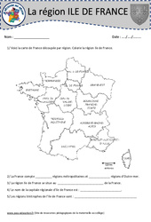 Ile de France - Je découvre ma région : 6ème, 7ème Harmos - PDF à imprimer