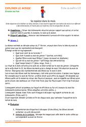 Séquence - Fiche de préparation Se repérer dans le mois - Séquence - Fiche de préparation : 2ème Harmos - PDF à imprimer