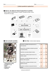 Ecole- Fiches aujourd’hui et autrefois - Exercices : 5ème Harmos - PDF à imprimer