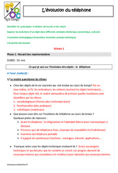Evolution du téléphone - Fiche de préparation - Séquence  : 6ème, 7ème Harmos - PDF à imprimer