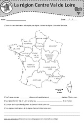 Centre Val de Loire - Je découvre ma région : 6ème, 7ème Harmos - PDF à imprimer