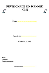 Révisions fin d'année - Mathématiques : 7ème Harmos - PDF à imprimer