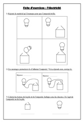 Fiche d'exercices- Fiches L'électricité - La matière - Sciences : 4ème Harmos - PDF à imprimer