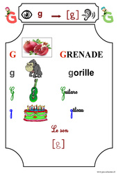 Le son [g] - Etude des sons - Lecture : 3eme Harmos - PDF à imprimer