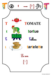 Le son [t] - Etude des sons - Lecture : 3eme Harmos - PDF à imprimer