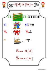 Le son cl [kl] cr [kr] - Etude des sons - Lecture : 3eme Harmos - PDF à imprimer