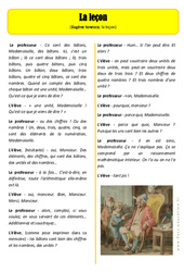 La leçon - La rentrée - Lecture : 5ème Harmos - PDF à imprimer