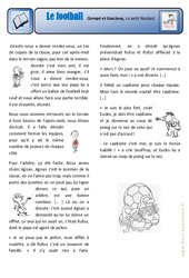 Le football - Le petit Nicolas - Exercices - Lecture - Récit : 5ème Harmos - PDF à imprimer