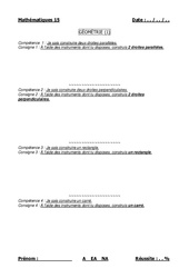 Géométrie - Examen Evaluation : 6ème, 7ème Harmos - PDF à imprimer